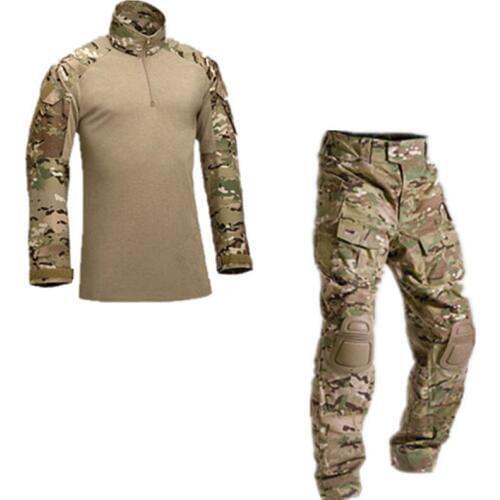 Tactical military uniform jacket army of the military combat uniform tactical pants with knee pads camouflage hunting clothes