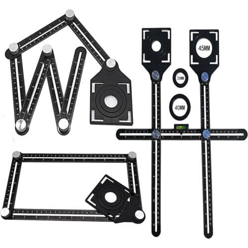 Aluminium Alloy Angle Ruler Finder Measuring Ruler Perforated Mold Template Tool Izer Locator Drill Guide Tile Hole