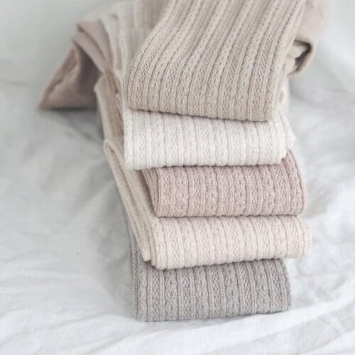 Japanese Style Winter New Knitted Twist Tights Women Oatmeal Cotton Striped Girls Tights Autumn Warm Women Pantyhose Stockings