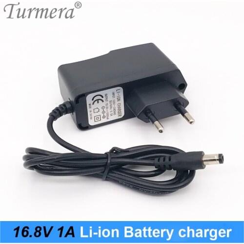 16.8v 14.4v battery charger for lithium battery charger 16.8v 1a with dc 5.5*2.1 for screwdriver battery eu plug Turmera