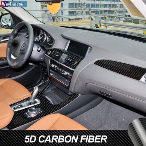 Anti Scratch Car Interior Trim Protective Film Decoration 5D Carbon Fiber Vinyl Sticker For BMW X3 F25 X4 F26 Accessories