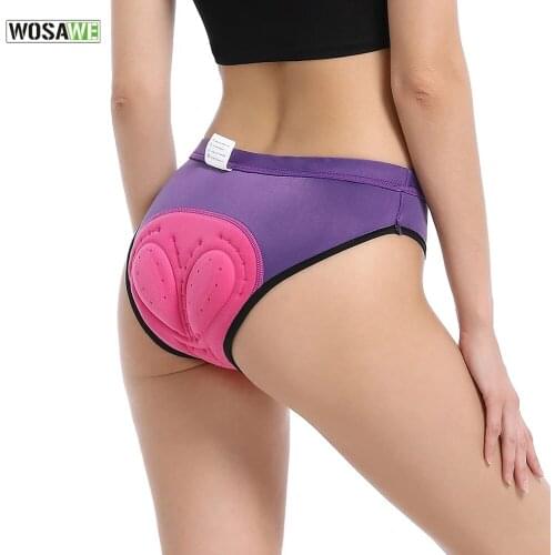 WOSAWE Women Cycling Bike Shorts Padded Thickened Silicone Cushion Light Quick-drying Briefs Cycling Base Layer Woman Underwear