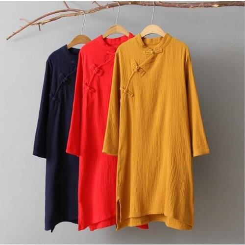 Cotton & linen comfortable Chinese Style Women Dress,plus size brand dresses, Vestidos big Size dress, white black red s-5xl 6xl