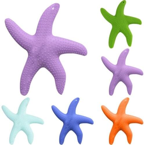 1 Baby Molar Toy with Safety Grade Material Cartoon Starfish Silicone Infant Soothing Teether Baby Tooth Chew Teething Toy