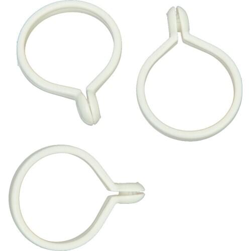 10Pcs 1.3' Dia. White Window Shower Curtain Rod Rings With Drapery Hook Eyelet