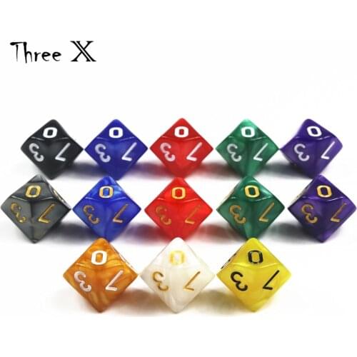Top Quality 10PCS TRPG Pearlized Effect D10 Dice for DND 10 Sided Games Dices Colorful Desktop Game,Playing Game