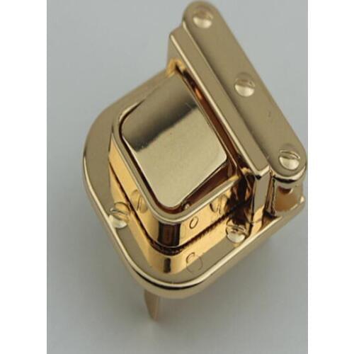 10pcs/lot Bag accessories Box hardware fittings lock, gold metal twist lock switch lock, insert lock