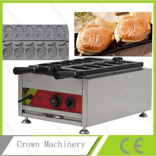 110v/220v Denmark Cookie Machine 6pcs Fish Taiyaki maker machine