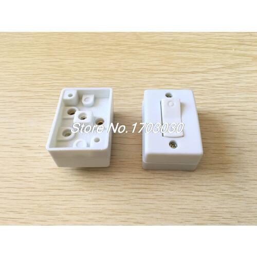 2 x White Plastic OFF/ON Button Inline Cord Lamp Light Switch AC 250V 6A