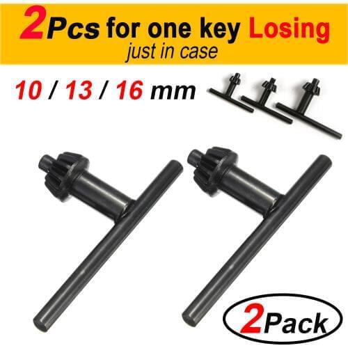 2pcs S2 Chuck Key Drill Key Replacement Hand Drilling Power Tools Accessories 10mm 13mm 16mm Mounted Drill Chuck D40
