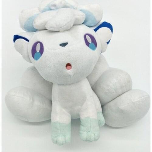 25 CM Genuine Kawaii Pokemon White Ice Six Tailed Fox Plush Doll Pokemon Cute Toy Plush Gifts