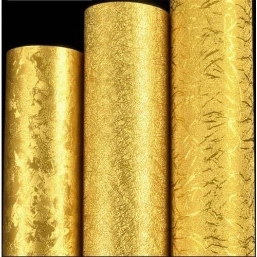 Papel de parede Gold foil wallpaper gold yellow silver ktv hotel living room brushed ceiling Chinese style ceiling 3d wallpaper