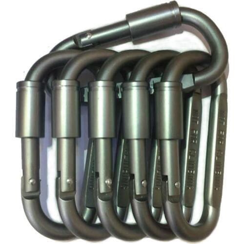 6pcs/Lot Climbing Carabiner Outdoor Rock Climbing Hiking Accessories Aluminum Alloy Carabiner Survival Camping Equipmen