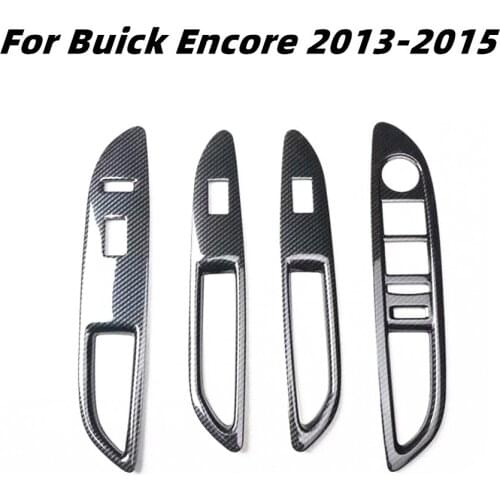 For Buick Encore 2013 2014 2015 Interior Decoration Accessories Carbon Fiber Style Center Console Windows Control Panel Gears