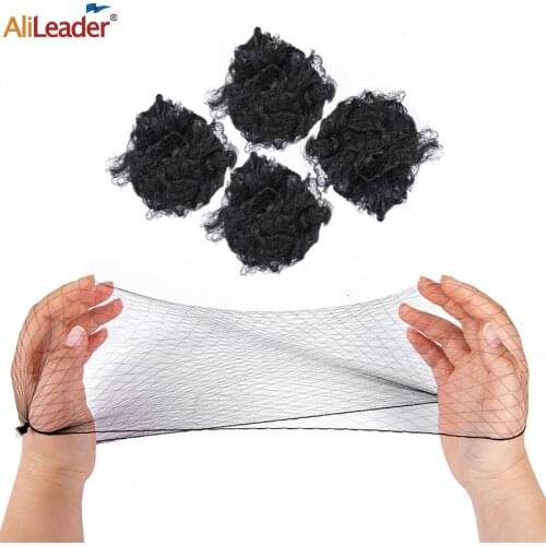 Alileader Black Hair Net Professional Wigcap 14 20 24 Inches Wig Weaving Cap Quality Nylon Hairnets Hair Bundles Fix Hair Net