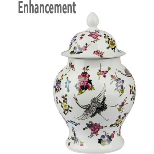 Antique Luminous Ceramic General Tank Vase Noctilucence Flowers Hat-covered Ginger Jars Ornament Creative Gift