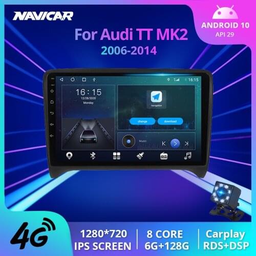 2Din Android10.0 Car Radio For Audi TT MK2 2006-2014 Stereo Receiver GPS Navigation Auto Radio DSP Car Receiver NO 2DIN DVD IGO