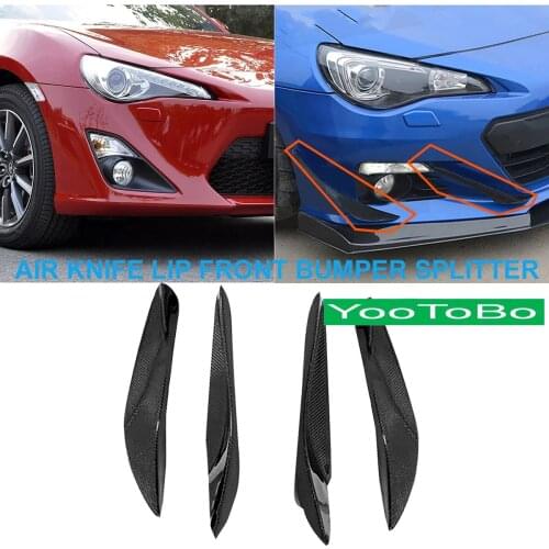 Car Styling Carbon Fiber Front Bumper Splitter Lip Kit Air Knife Shape Frame Cover Trim For Toyota GT86 Subaru BRZ 2012-2016