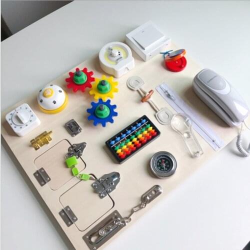 Large Busy Montessori Unlock Toy Essential Educational Sensory Board For Toddlers Busyboard Intelligence Development Educational