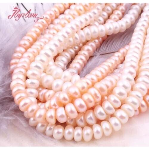 4x6mm Natural Rondelle Cultured Freshwater Pearl Bead Loose Natural Stone Beads For DIY Jewelry Making Necklace Bracelet Str 15"