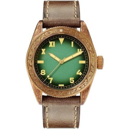 San Martin Men Diver Watch Luxury Mens Automatic Watches Wristwatch Sapphire 500M Waterproof C3 Luminous Engraving Bronze Bezel