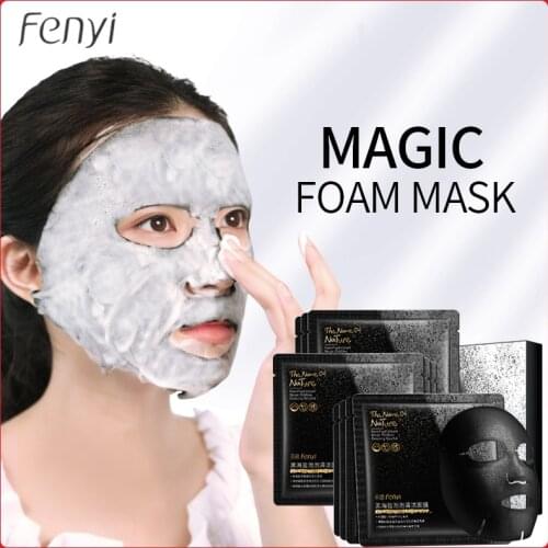 Black Mask Bubble Masks Moisturizing Deep Cleaning Anti-Acne Bamboo Charcoal Adsorption Whitening Oil Control Foam Mask SkinCare