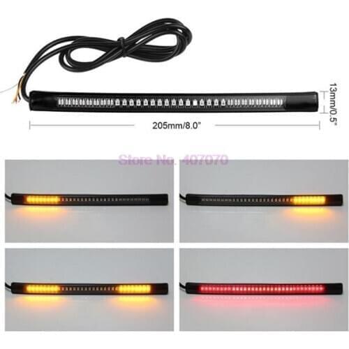 By DHL or Fedex 200pcs Universal Flexible Brake Tail Stop Light Led Strip Motorcycle Led Tail Light Turn Signal Brake License