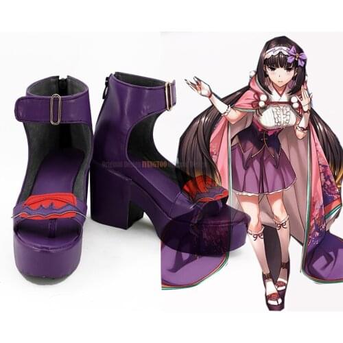 FGO Osakabehime Cosplay Fate Grand Order Assassin Osakabehime Cosplay Shoes Purple Boots Custom Made