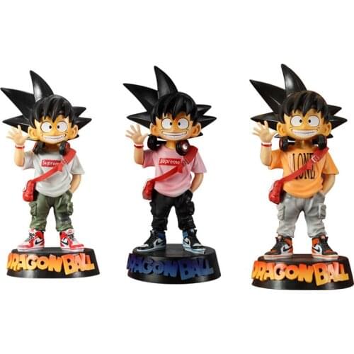 Dragon Ball PVC Anime Figures Street Fashion Trendy Play with Son Goku Three Colors Optional Car Doll Model Toys For Children