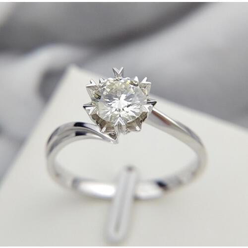 Classic 925 sterling silver 1ct 2ct 3ct Round Brilliant Cut Moissanite Ring Diamond jewelry ring Engagement Anniversary Ring