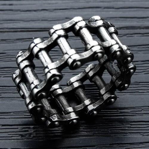 Bicycle Chain Titanium Steel Ring Of Men Chaomen Locomotive Motorcycle Bicycle Chain Party Ring