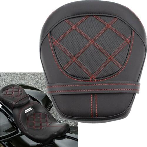 Motorcycle Black Passenger Rear Seat Pad Leather Pillow Fits For Harley Touring 2009-2020 10 11 12 13 14 15 16 17 18 2019 models