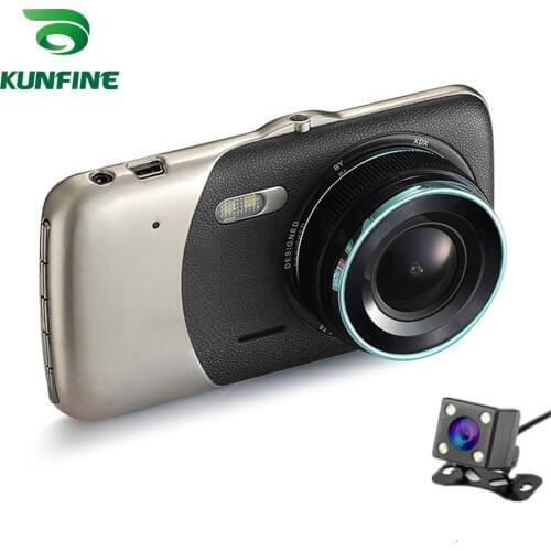 KUNFINE 3"FULL HD 1080P Recording Dash Cam Car DVR Rear View Camera Video Recorder Dual Cameras Recording Wide Angle 170