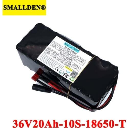SMALLDEN 36V 20Ah Lithium Battery Pack 18650 20000mAh High rate 20A BMS for electric wheelchair Balancing scooter E-bike