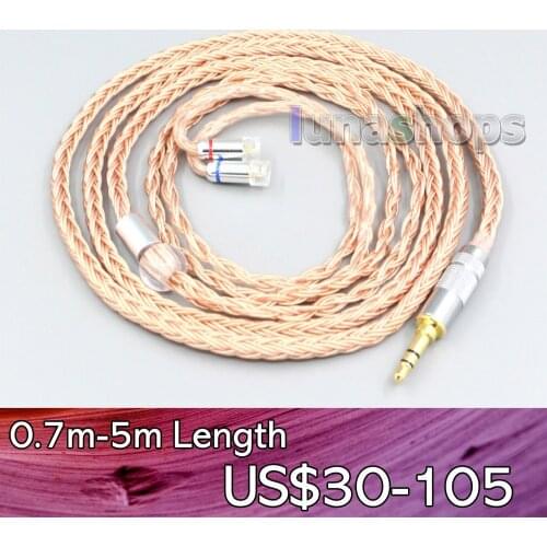LN006758 2.5mm 4.4mm 3.5mm XLR 16 Core 99% 7N OCC Earphone Cable For Sennheiser IE8 IE8i IE80 IE80s Metal Pin