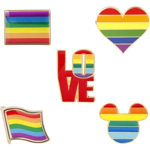 Fashion Gay Pride Rainbow Love Colorful Brooch LGBT Pins Badges Lesbian Gay Couple Lapel Brooches For Men Women lovers Gifts-40