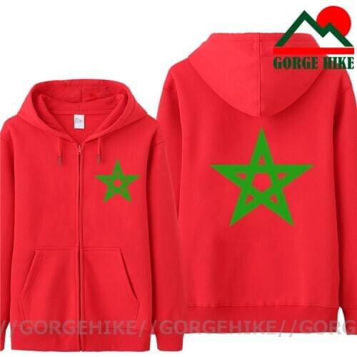 GorgeHike Newest Fashion Morocco Flag Hoodies Tracksuit Men Casual Morocco Sweatshirt Fleece Autumn Jacket Zipper Pullover Hoody