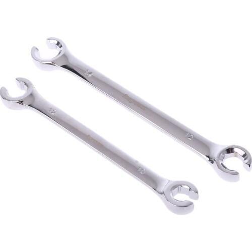 2Pcs 10x12mm 12x14mm Flare Nut Wrench Brake Pipe Spanner Set Six Point Socket Tools For Vehicle Repairing
