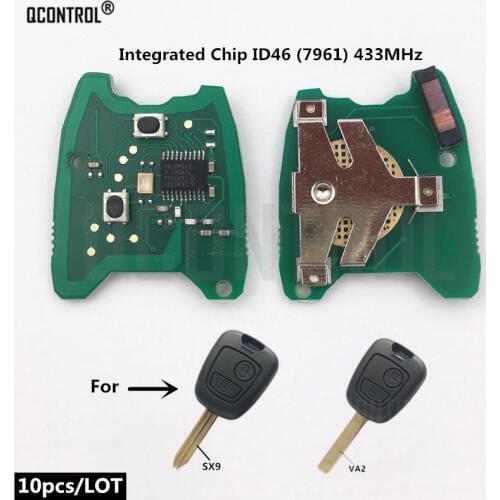 QCONTROL Car Remote Control Key Electronic Circuit Board for Citroen C2 / C3 Pluriel, 2003 - 2006, part number 6554RJ 2 Buttons