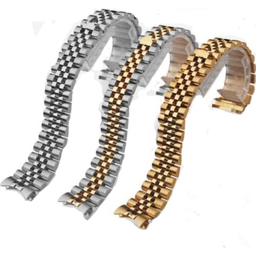 Men Women 13mm 17mm 20mm Brands Silver Gold Stainless steel WatchBands Strap Replace For DATEJUST ROLE Watch Wristband Bracelet
