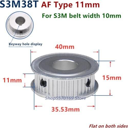 S3M 38 42 Teeth S3M AF type Timing Pulley for Width 10mm S3M synchronous belt S3M Belt pulley Wheel Gear