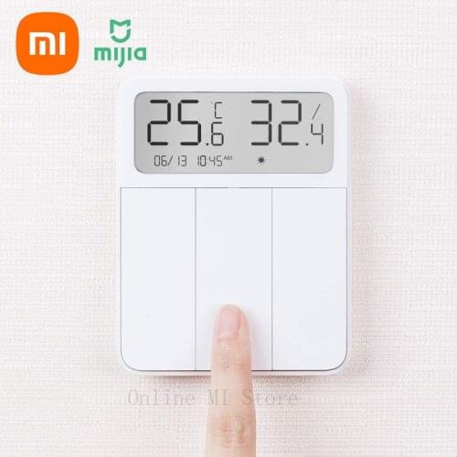 Xiaomi Mijia 3 In 1 Smart Switch Temperature & Humidity Single Control Three Open VER Energy-saving Electric Lamp Switch Display