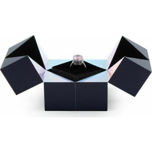 Magic Cube Jewelry Packaging Box Personalisation Propose Marriage Ring Box Valentine