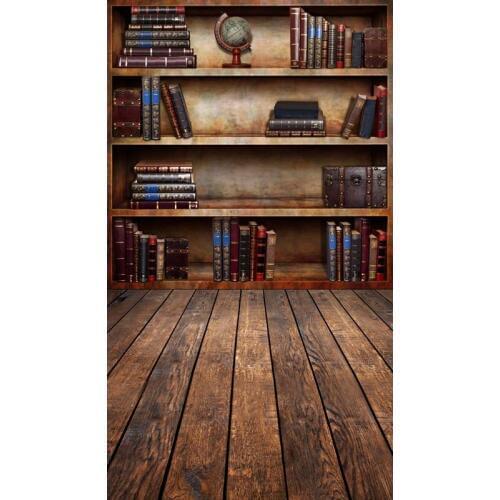 Graduation season Thin Vinyl photography Vintage Book Shelf Backdrop - book case, book store - Printed Fabric Background F-2691
