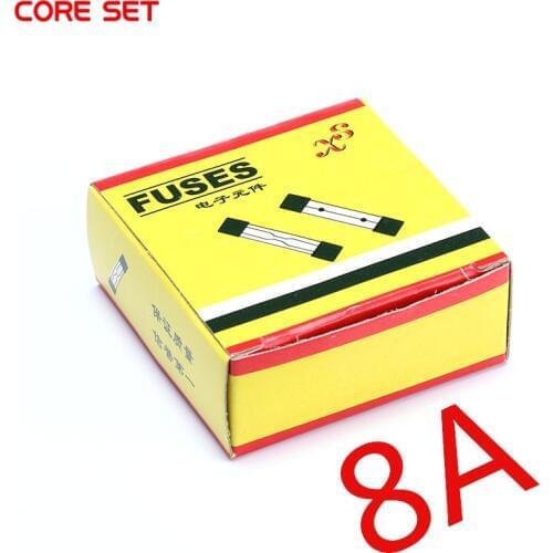 100PCS/box 5*20mm 8A 250V Quick Blow Glass fuse High quality fuse