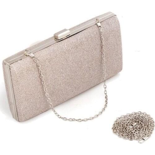 Women Evening Clutch Bag Diamond Sequin Clutch Female Crystal Day Clutch Wedding Purse Party Banquet Black/Gold Silver Two Chain