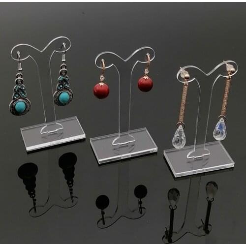 10pcs Fashion Clear Tree Acrylic Display Rack Shelf Stud Earrings Holder Stand Jewelry Organizer Storage Photography Props