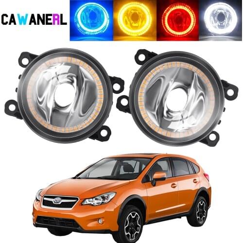 2 X Car Right + Left Angel Eye Fog Light Assembly Halo Ring DRL Fog Daytime Running Lamp 12V For Subaru XV 2013 2014 2015 2016