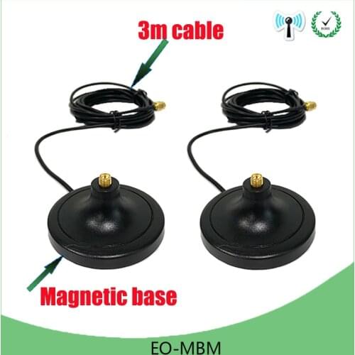 20pcs Antena wifi Extension RP-SMA Male to Female Antenna with 3M Cable Magnetic Base for Router Wireless Network Card