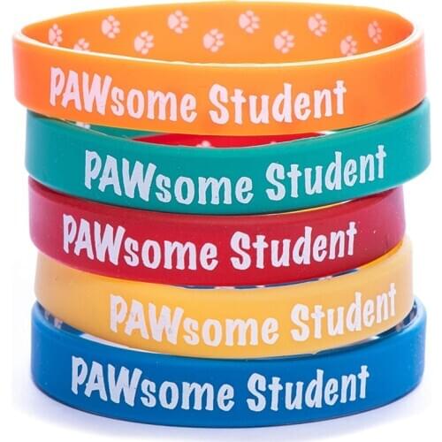 300pcs Pawesome Student Silicone Wristbands Bracelets Free Shipping by DHL